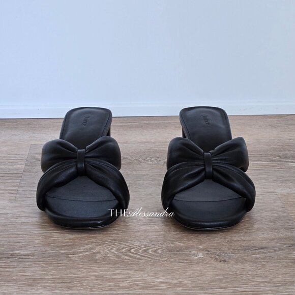 Quince Italian Leather Twist Mid Heel Mule Black Size 8 New In Box MSRP $79.90 - Picture 6 of 16